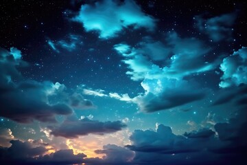 Fototapeta na wymiar beautiful sky and clouds night photoraphy Generated AI