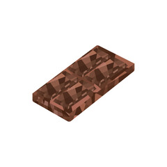 Isolated colored low poly chocolate bar candy icon Vector
