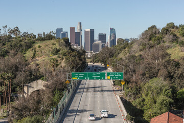 Downtown Los Angeles buildings in California skyline
