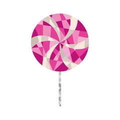 Isolated colored low poly lollipop candy icon Vector