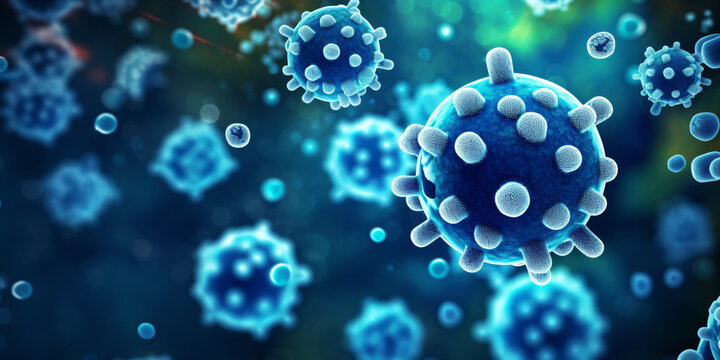 Bacterial colony Bacteria Blue color Microbes - Generative AI