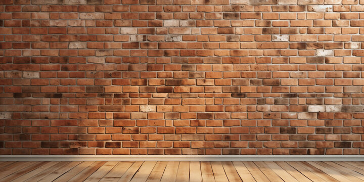 neat plain brick wall photorealistic - Generative AI