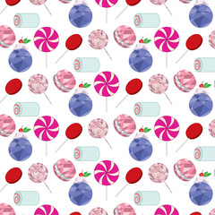 Seamless pattern background with candy icons Vector