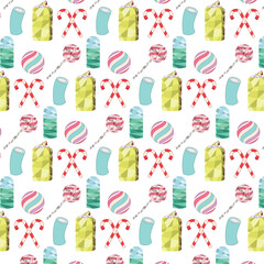 Seamless pattern background with candy icons Vector