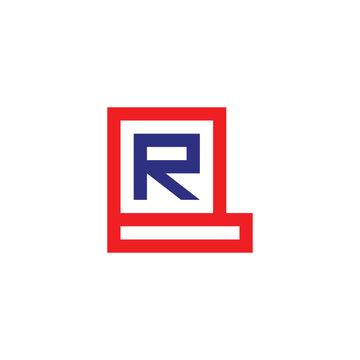 Letter R in B square geometric symbol simple logo vector