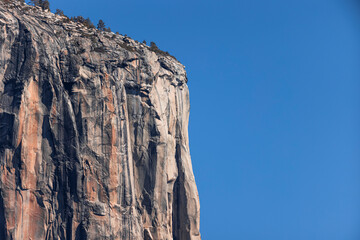 Yosemite National Park Valley with El Capitan and Half Dome with waterfalls