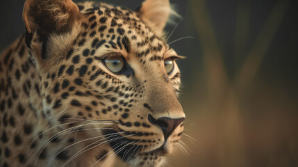 Fototapeta na wymiar beautiful Cheetah in its natural habitat. Close up of Cheetah in African plain. Post-processed generative AI