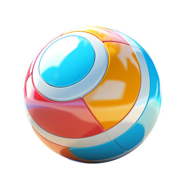 Beach volley ball, isolated, transparent background.
Generative AI image.