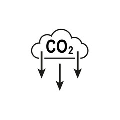 Carbon emissions reduction icon. Vector illustration. stock image.