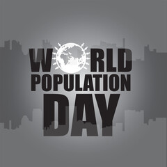 world population day world black style, old style