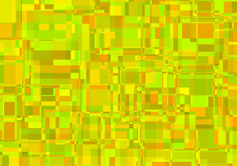 黃色系の四角形を組み合わせた鮮やかなデザイン