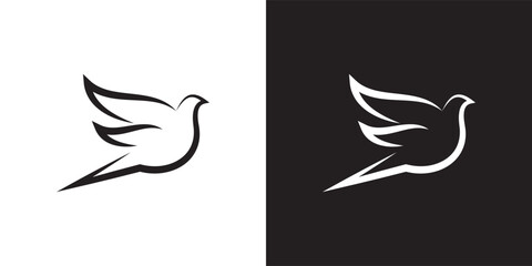 Minimal Dove logo design vector template