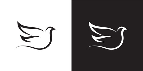 Minimal Dove logo design vector template