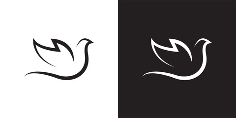 Minimal Dove logo design vector template
