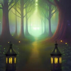 Mystical forest, AI generated