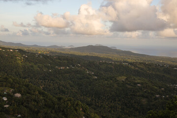 Fototapeta na wymiar Saint Lucia, view from the Tet Paul Natural Trail