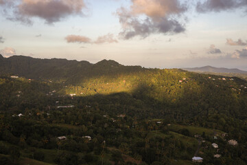 Fototapeta na wymiar Saint Lucia, view from the Tet Paul Natural Trail