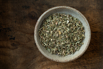 Dried Catnip in a Bowl