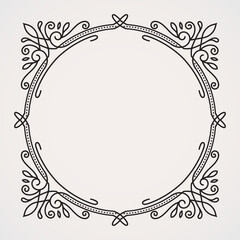 Decorative circles vector borders vintage theme. suitable for , photos, quotes, flayer