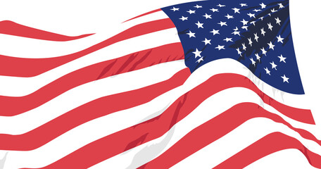 American flag on transparent background for 4th of July poster template.illustration of USA flag for independence day celebration.advertising banner template for Brochures,Poster or Banner