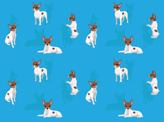 Animal Toy Fox Terrier Brown Coat Dog Cute Cartoon Seamless Wallpaper Background