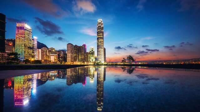 country skyline at night