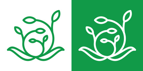 logo design minimalist plant icon vector inspiration
