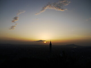 Taipei city silhouette.