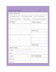 Daily Routine planner. (Purple)  
