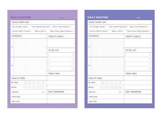 Daily Routine planner. (Purple)  