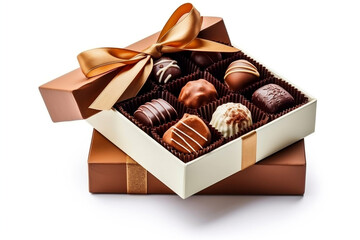 chocolate candies in gift box