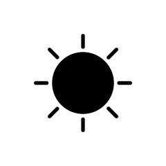 sun icon in glyph style, for web and mobile needs