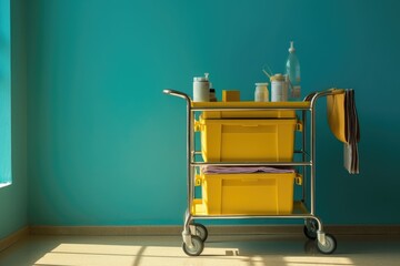 Hospital Trolley with stuff and equipment photography