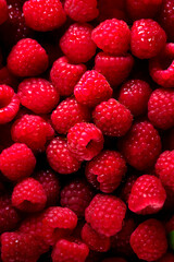 close up of raspberries, ai generated