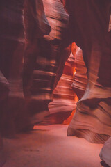 Inside Lower Antelope slot carved  Canyon in Page, Arizona