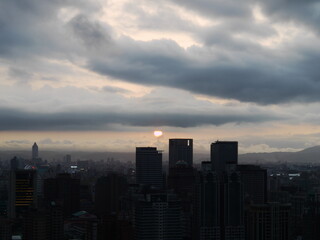 Silhouette of Taipei city.