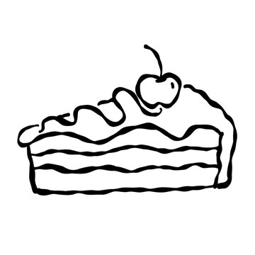 fruit cake drawing, greeting card decoration icon
