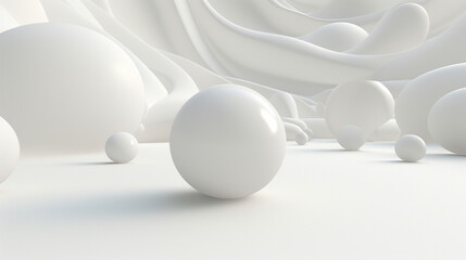 Ball white background abstract with Generative Ai. Sphere pattern.