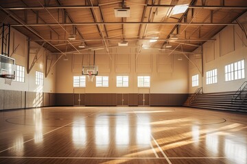 indoor basketball court ball photoraphy Generated AI