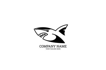 Shark animal Company Logo Vector Illustration. Suitable for business company, modern company, etc.