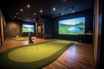 indoor golf court tools and equipment design ideas photography