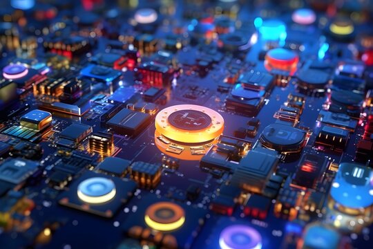 Abstract Technology Illustration Background, AI and Digital Evolution