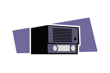 vintage radio. Retro radio. vector illustration  isolated on background. Simple radio icon Vector illustration, EPS10. - Vector.