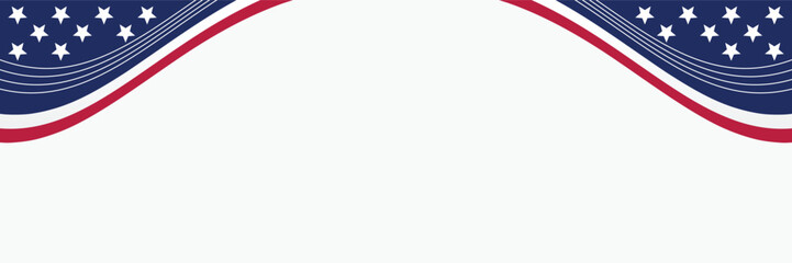 american independence day background, with decorated flag and free space for text. vector design for banner, greeting card, brochure, web, social media.