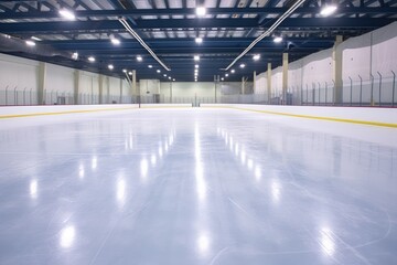 indoor ice skating rink arena flat lay design ideas photoraphy Generated AI - obrazy, fototapety, plakaty