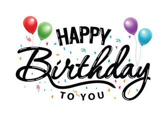 happy birthday text typography	
