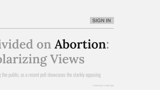 Abortion mention on headlines of online news publications