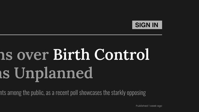 Birth Control mention on headlines of online news publications