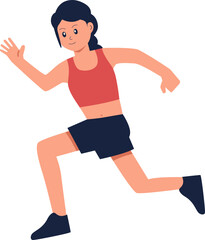 Strength Female Runner Illustration Vector