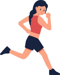 Fototapeta na wymiar Speed Female Runner Illustration Vector
